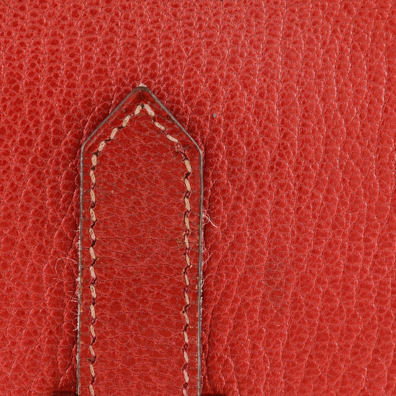 [HERMES] Hermes Beansfre Bi-Fold Wallet Red □ K engraved beltHardware Beansufla ladies