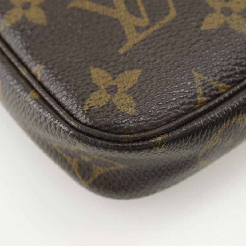 【LOUIS VUITTON】ルイ・ヴィトン
 ミニポシェット アクセソワール ポーチ
 M58009 モノグラムキャンバス 茶 FL0063刻印 ファスナー Mini pochette Accessoires レディース