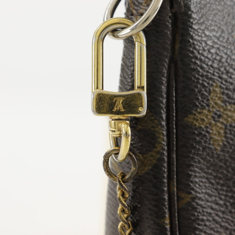 【LOUIS VUITTON】ルイ・ヴィトン
 ミニポシェット アクセソワール ポーチ
 M58009 モノグラムキャンバス 茶 FL0063刻印 ファスナー Mini pochette Accessoires レディース