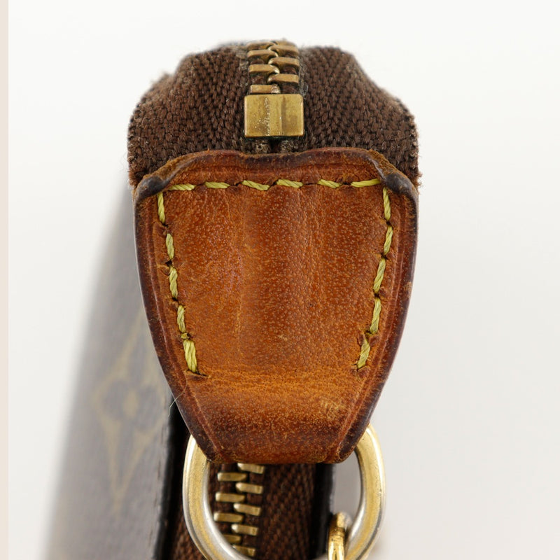 [路易威登]LOUIS VUITTON
 迷你pip保存 Accessoires 小袋 
 M58009会标帆布茶fl0063雕刻拉链迷你pochette Accessoors女士女士