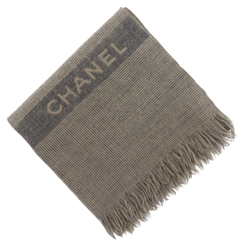 [Chanel] Chanel Logo Minfleur Wool Grey / Beige Logo Unisexe A-Rank