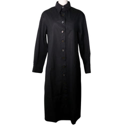 【HERMES】エルメス
 シャツワンピース ワンピース
 コットン 黒 Shirt dress レディース