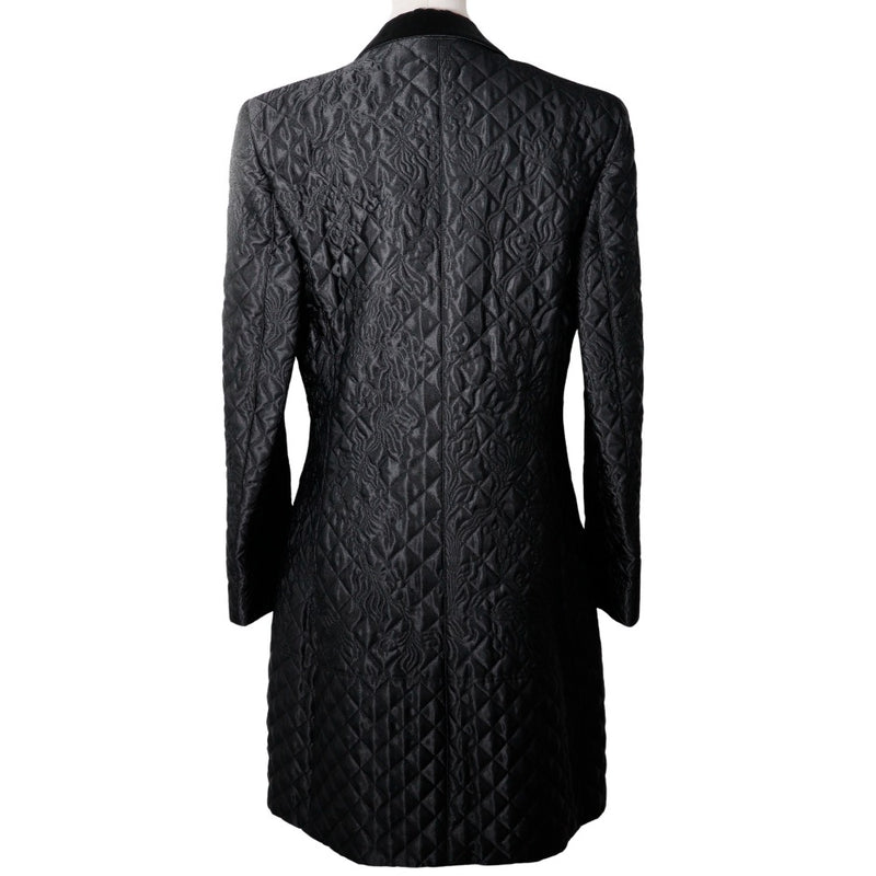 [Genny] Jenny Quilting Tailored Jacket Long Polyester Black Ladies A Rank