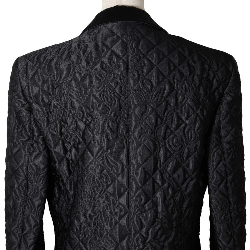 [Genny] Jenny Quilting Tailored Jacket Long Polyester Black Ladies A Rank