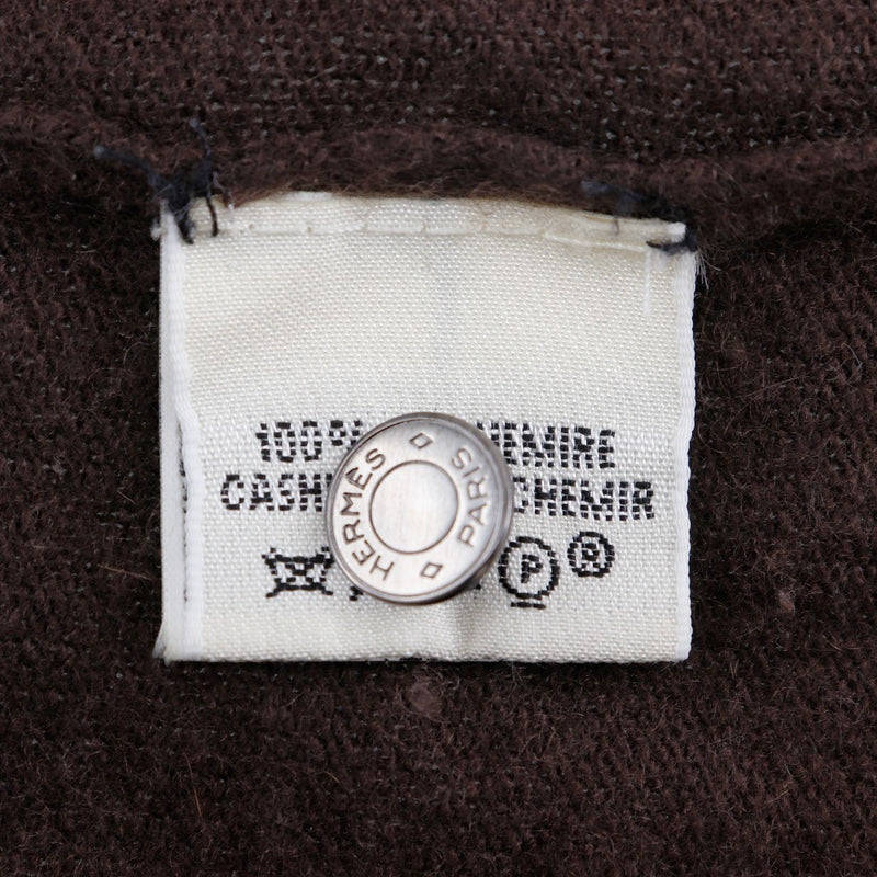 【HERMES】エルメス
 セリエボタン カーディガン
 カシミヤ 茶 Serie button レディース