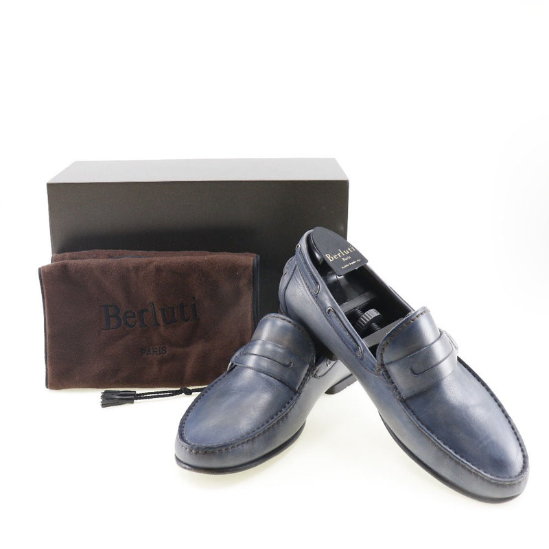 [Berluti] Berlutti Tiroir de conduite chaussures en cuir Blue Men's