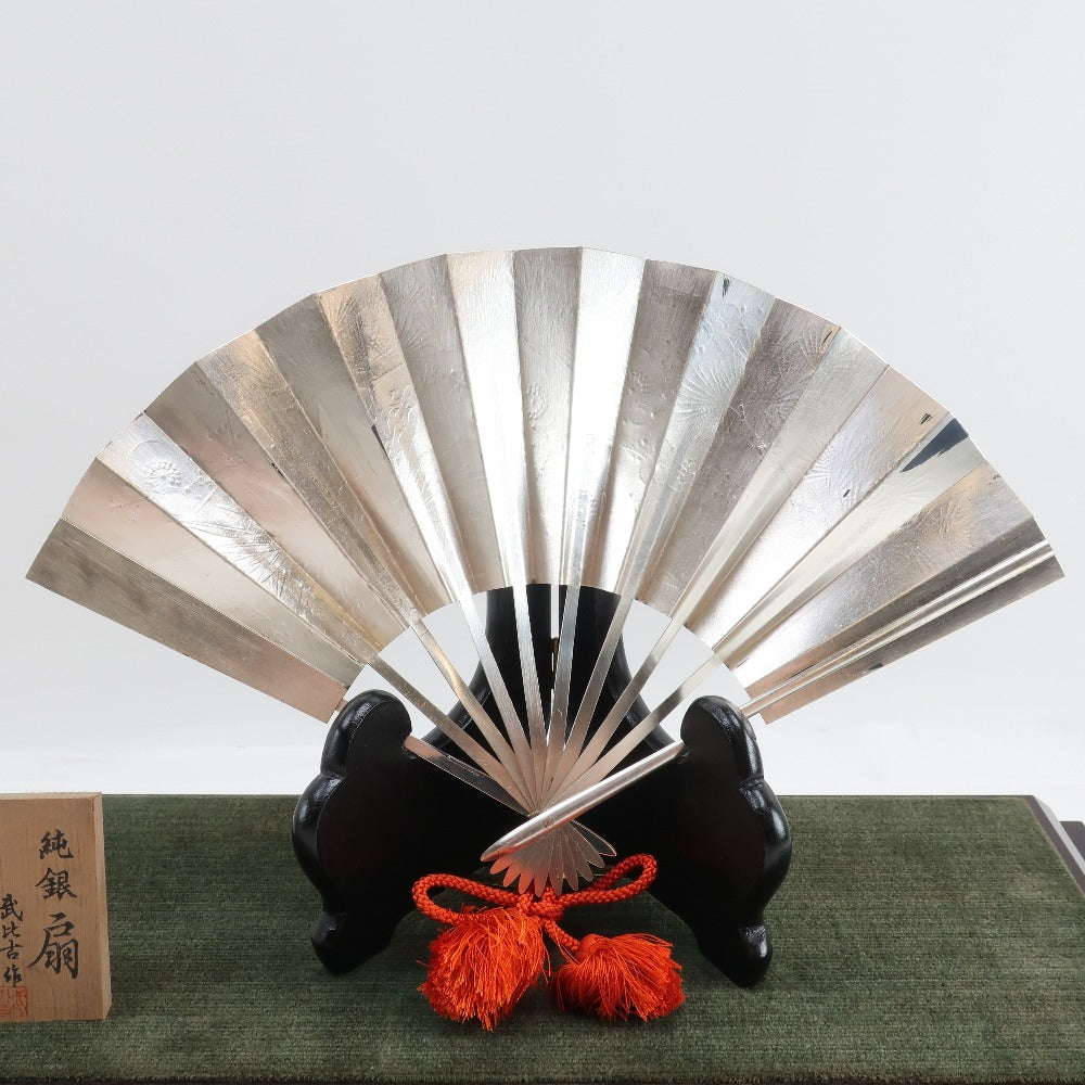 関武比古 作 【 純銀 扇 】 置物 置物 オブジェ – NISHIKINO VINTAGE KYOTO