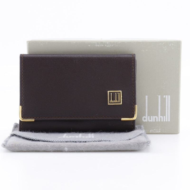 [Dunhill] Dunhill Coin PurseAccompaniment Key Holder  Calfskin Brown Snap button Coin Purse Included Men's A-Rank