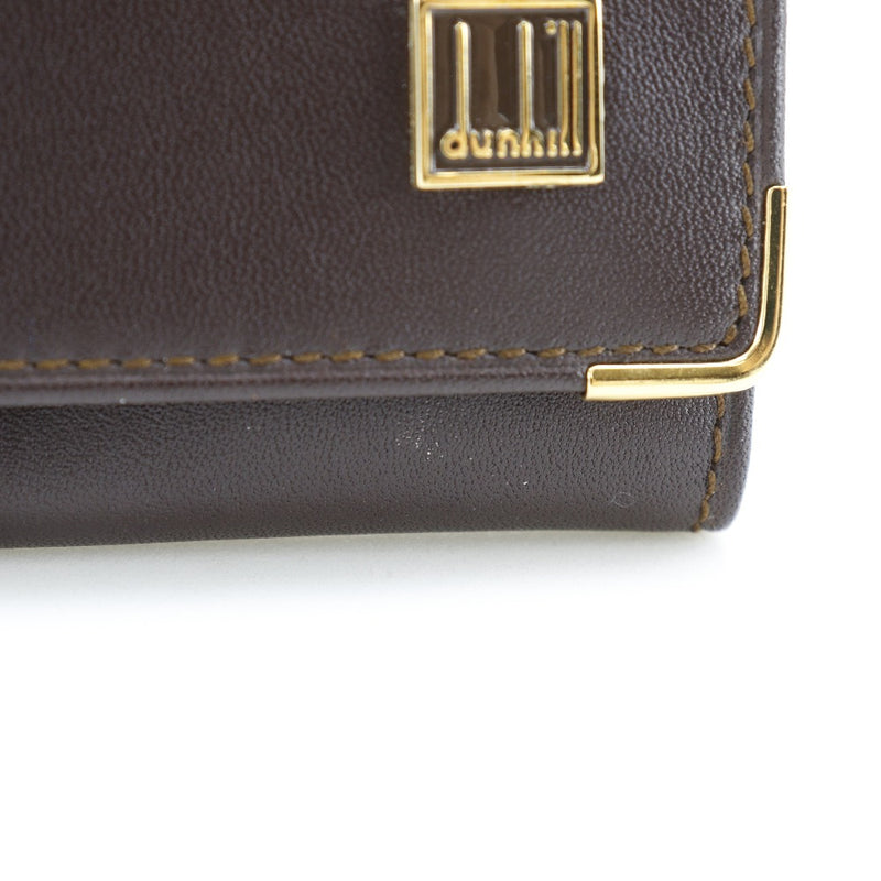 [Dunhill] Dunhill Coin PurseAccompaniment Key Holder  Calfskin Brown Snap button Coin Purse Included Men's A-Rank