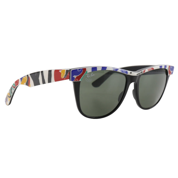 [Ray-Ban] Ray-Ban 
 Olimpiadas de Barcelona 1992 Gafas de sol 
 Sports Wayfarer 2 molestia PlatStick Black/Multicolor Barcelona Olimpics 1992 Unisex