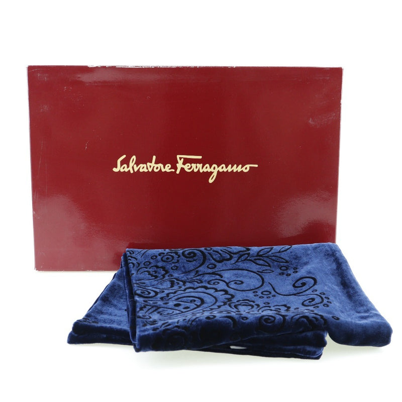 [Salvatore Ferragamo] Salvatore Ferragamo Scarf a volé Velor Navy Scarf Women's A Rank