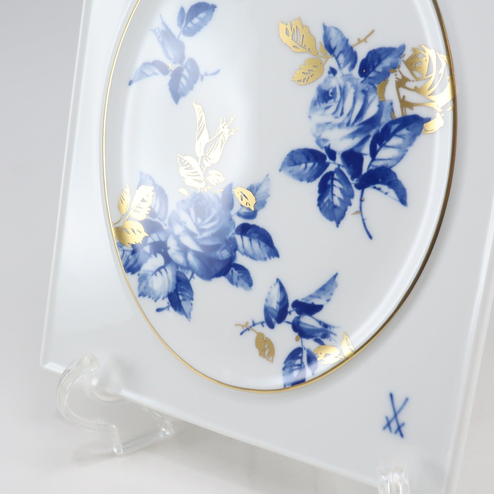 Meissen】マイセン プラーク ブルーローズ オブジェ 陶板画 53943 ポーセリン plaque blue rose _Aランク –  KYOTO NISHIKINO