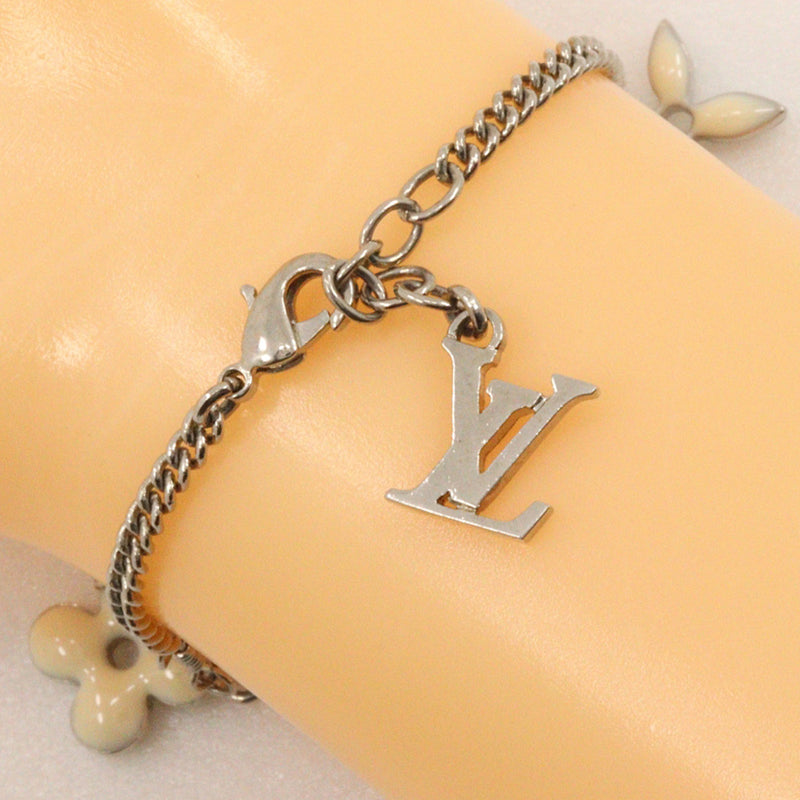 【LOUIS VUITTON】ルイ・ヴィトン
 ブラスレ スウィートモノグラム ブレスレット
 M65476 金属製 シルバー/白 約9.7g Bracelet Sweet Monogram レディース