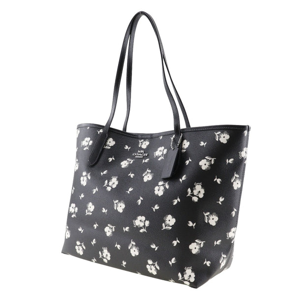 [Coach] Coach 
 Floral print Tote Bag
 CP073 PVC Black Flower Shoulder Handrow A4 Magnet Type Floral Print Ladies A Rank