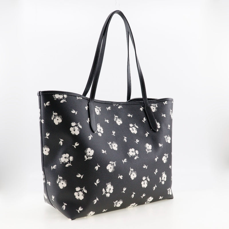 [Coach] Coach 
 Floral print Tote Bag
 CP073 PVC Black Flower Shoulder Handrow A4 Magnet Type Floral Print Ladies A Rank