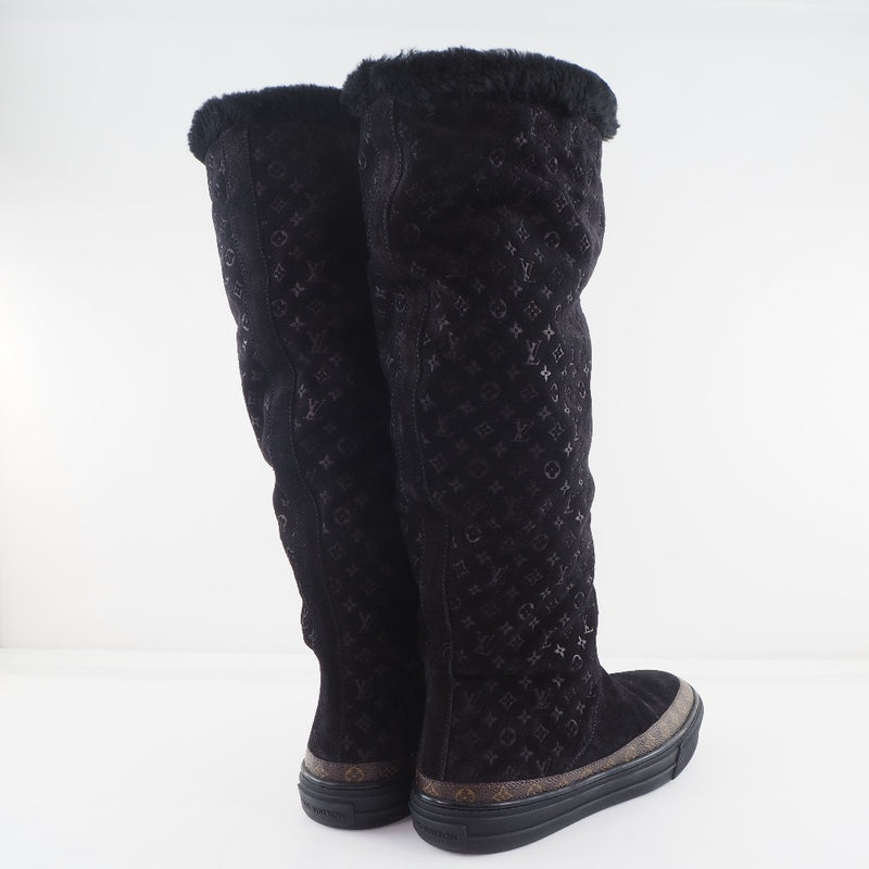 [Louis Vuitton] Louis Vuitton 
 Snowball line boots 
 Long Mouton Black CL0168 engraved SNOWBALL LINE Ladies A+Rank