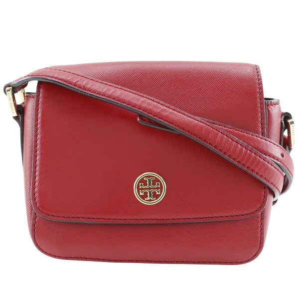 [Tory Burch] Tory Burch Logo Shoulder Bag Pochette Leather Red Diagonal Hanging Magnet Type LOGO Ladies