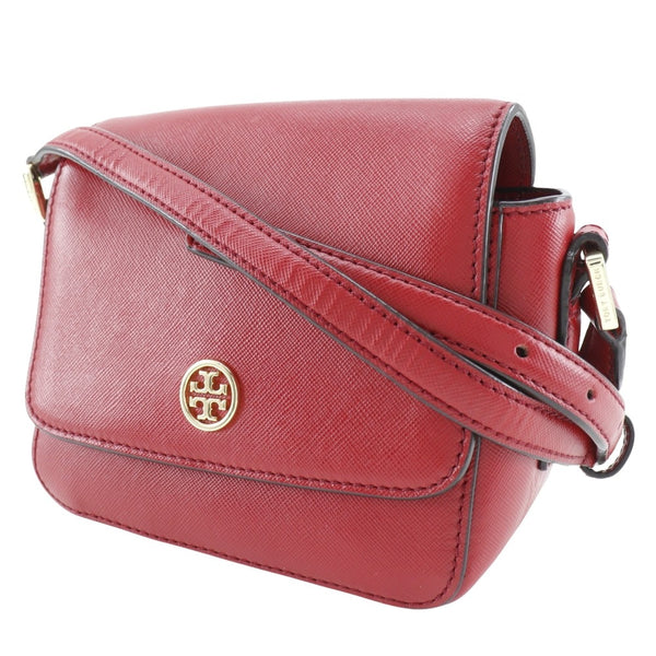 [Tory Burch] Tory Burch Logo Shoulder Bag Pochette Leather Red Diagonal Hanging Magnet Type LOGO Ladies