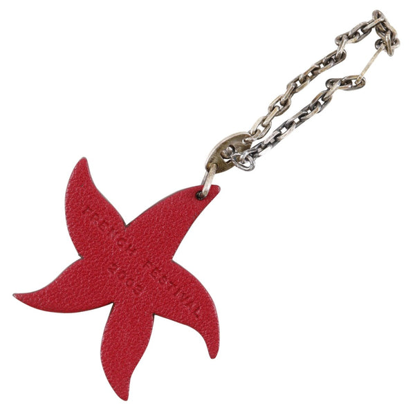 【HERMES】エルメス
 スターフィッシュチャーム キーホルダー
 FRENCH FESTIVAL 2003 レザー×金属製 オレンジ Starfish Charm レディース