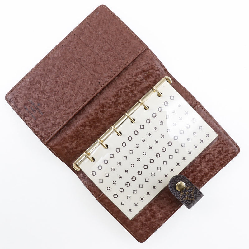 [Louis Vuitton]路易威登 
 议程PM笔记本封面 
 R20005会标帆布茶SP1020雕刻快照纽扣pm中性a级
