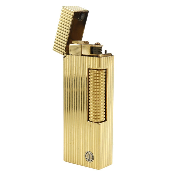 [Dunhill] 
 Briquet de gaz de type rouleau 
 Stripe Fumer Equipment Gold Color Roller Gas plus léger _A-RANK