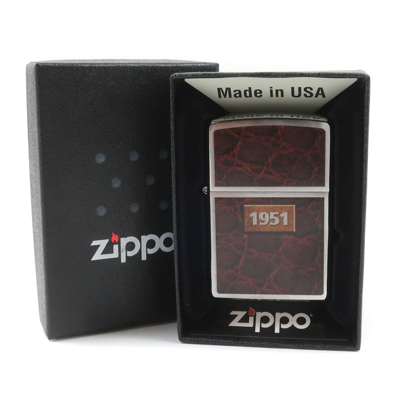 [Zippo] Zippo 
 Leather Celebration 1951 Writer 
 80th Memorial Oil Writer Deer Gostini Zippo Collection No.5 Leather Celebration 1951 _S Rank