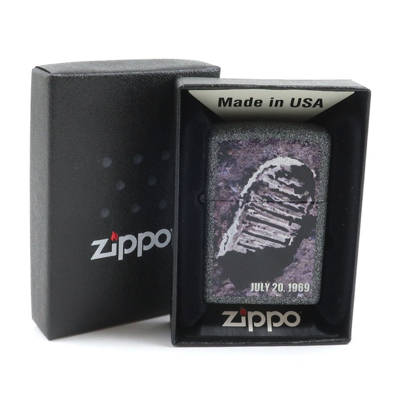 [Zippo] Zippo 
 Fulta de la luna 1969 Escritor 
 80º Memorial Oil Lighter Apollo 11 Diagostini Zippo Collection No.9 Gray Moon Footprints 1969 _S Rango