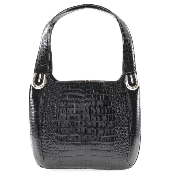 [Modell Royal] Model Royal Handbag Crocodile Black Gamaguchi Women's