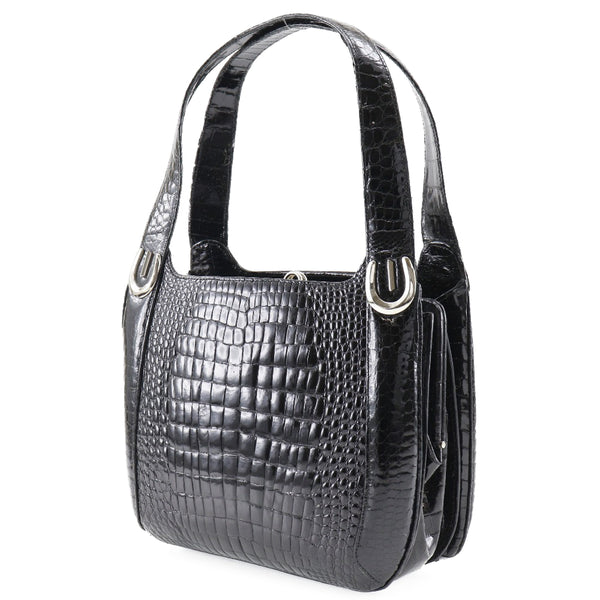 [Modell Royal] Model Royal Handbag Crocodile Black Gamaguchi Women's