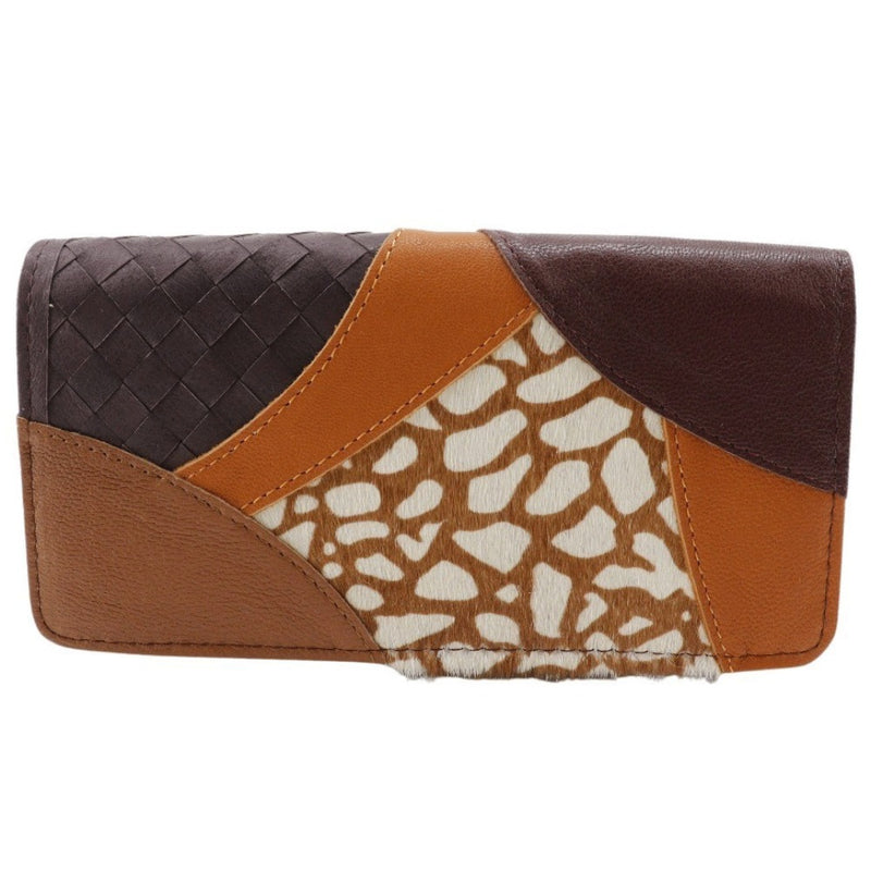 【Endymion Spring】エンディミオン・スプリング
 本革パッチワーク 長財布
 パープル系 スナップボタン Genuine leather patchwork レディースA+ランク