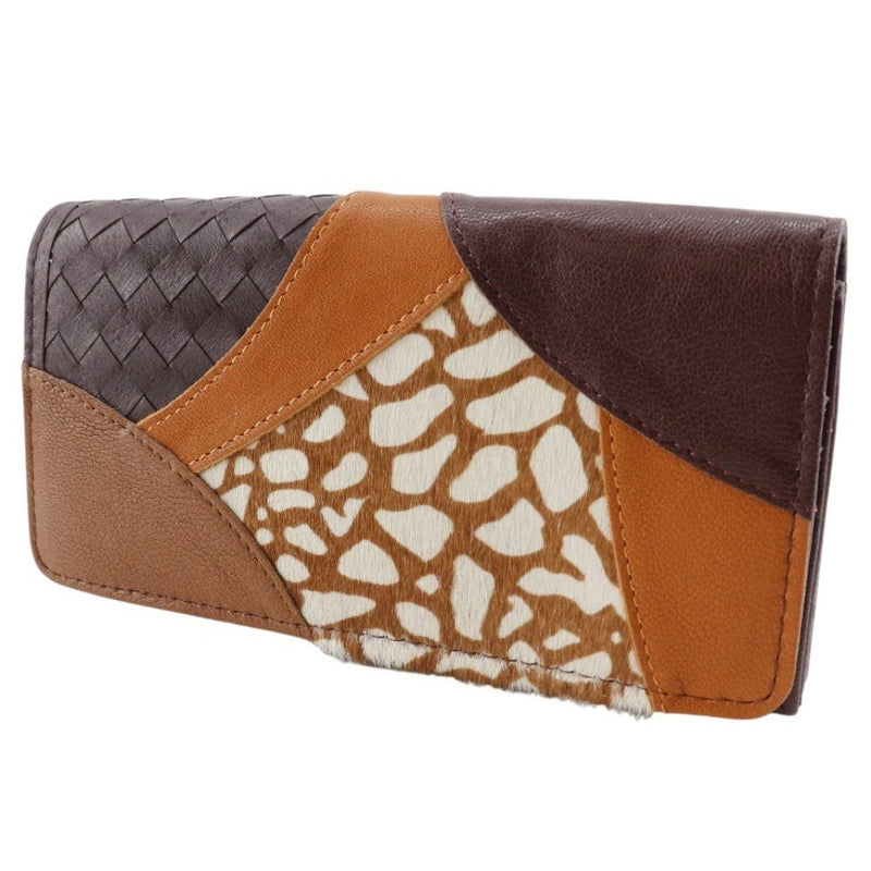 【Endymion Spring】エンディミオン・スプリング
 本革パッチワーク 長財布
 パープル系 スナップボタン Genuine leather patchwork レディースA+ランク