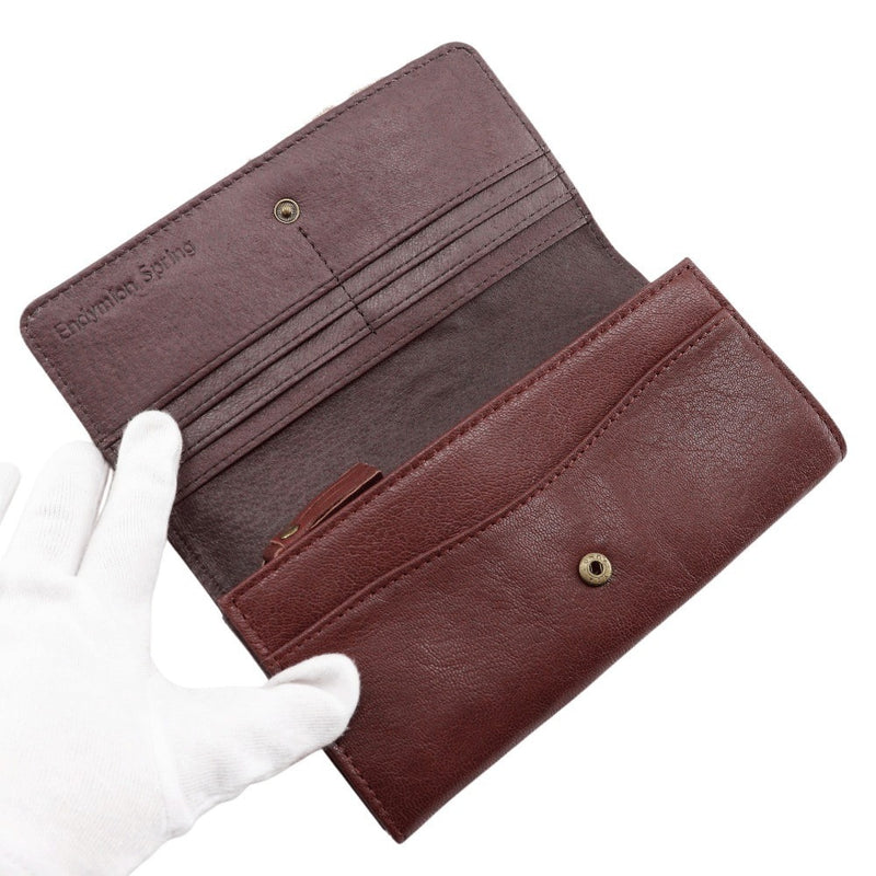 【Endymion Spring】エンディミオン・スプリング
 本革パッチワーク 長財布
 パープル系 スナップボタン Genuine leather patchwork レディースA+ランク