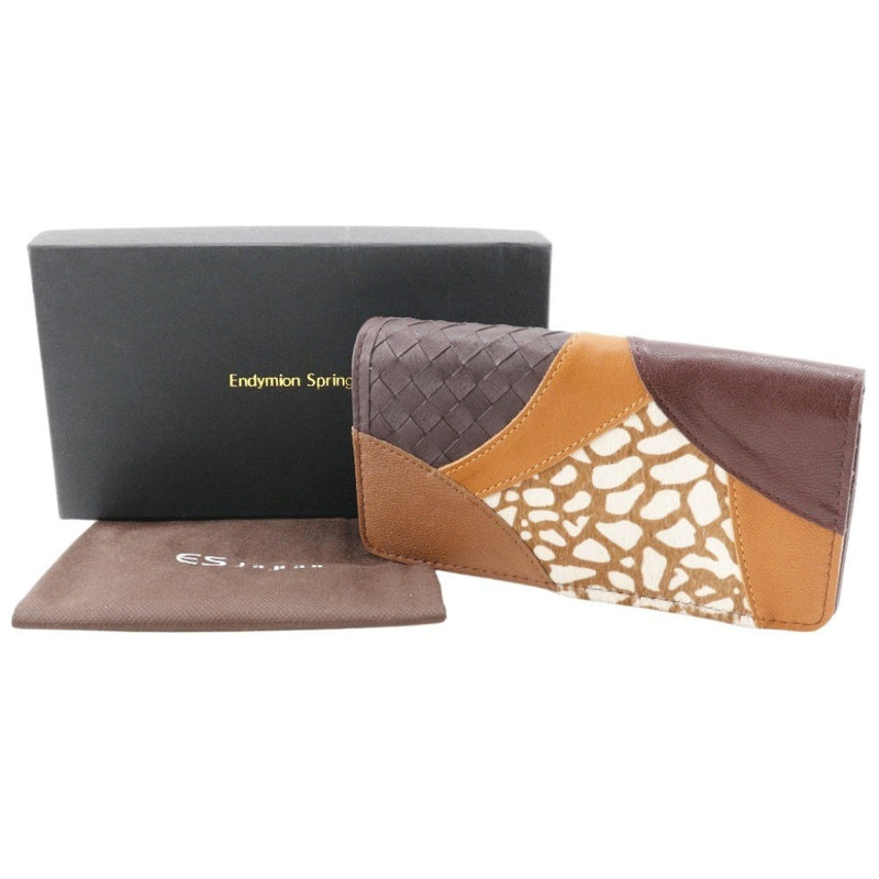 【Endymion Spring】エンディミオン・スプリング
 本革パッチワーク 長財布
 パープル系 スナップボタン Genuine leather patchwork レディースA+ランク
