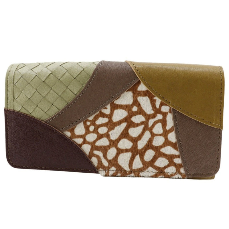 [Endymion Spring] Endymion Spring Genuine Leather Patchwork Purse Green snap button Genuine leather patchwork Women's A+ rank