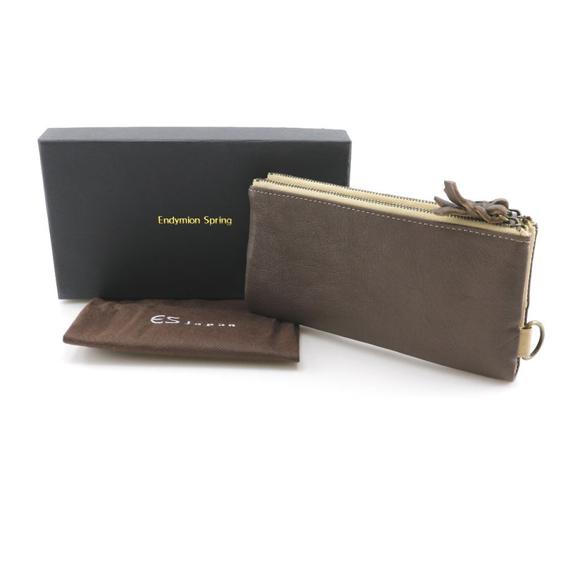 [Endymion Spring] Endimion Spring 
 Genuine leatherWallet Purse
 Brown snap button Genuine Leather Wallet Unisex A+Rank