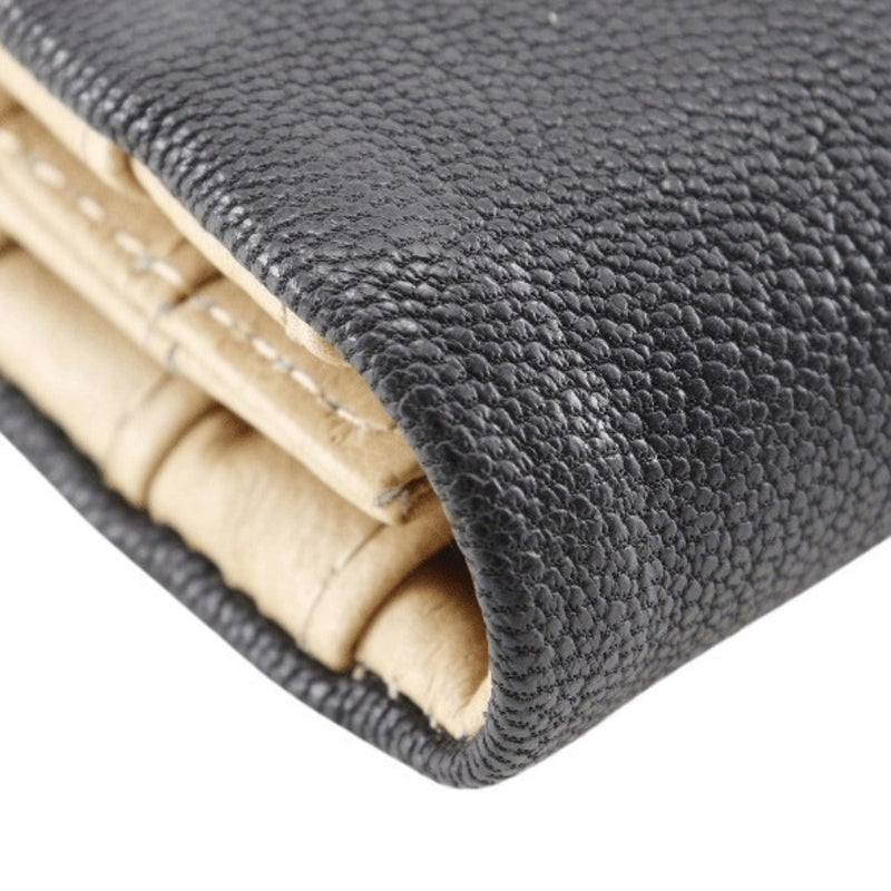 [Printemps endymion] printemps endimion 
 Portefeuille en cuir véritable portefeuille 
 Bouton de snap noire portefeuille en cuir authentique unisexe a + rang