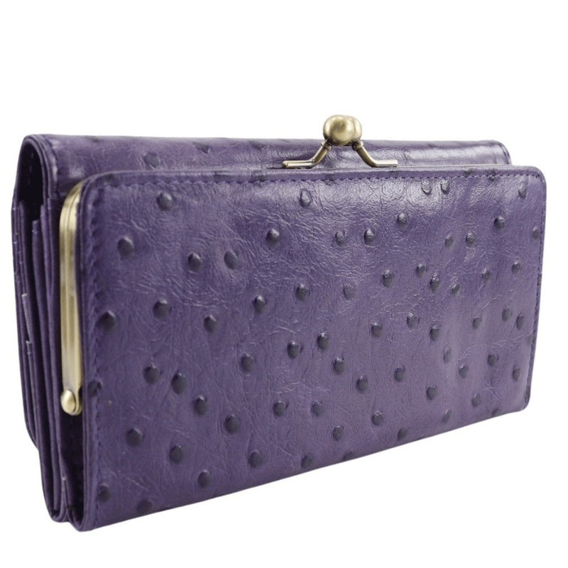 [Printemps endymion] printemps endimion 
 Portefeuille en cuir véritable portefeuille 
 Bouton de poule violet en cuir authentique portefeuille des dames a + rang