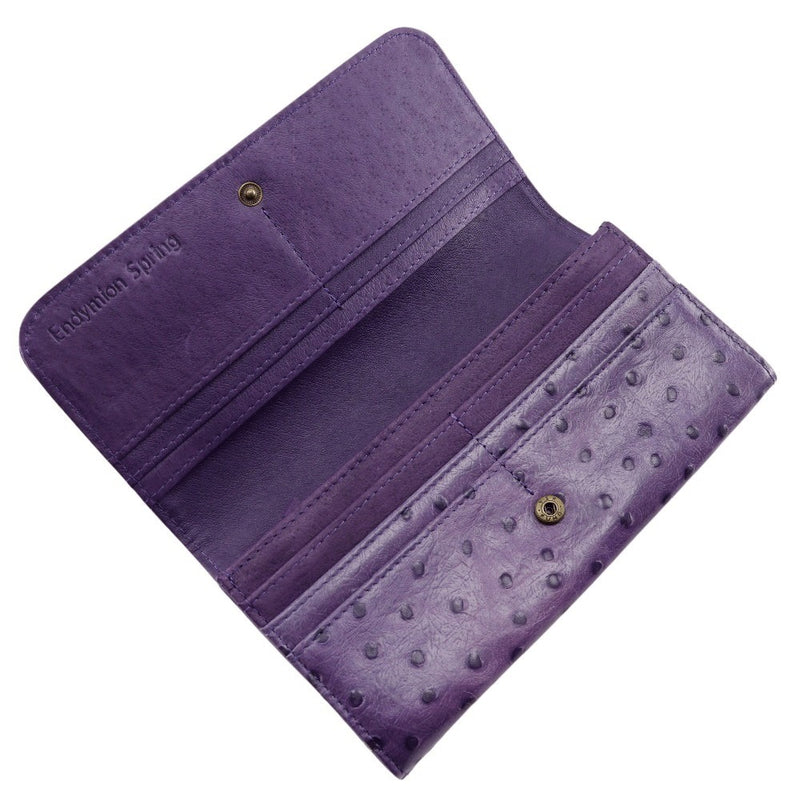 [Printemps endymion] printemps endimion 
 Portefeuille en cuir véritable portefeuille 
 Bouton de poule violet en cuir authentique portefeuille des dames a + rang