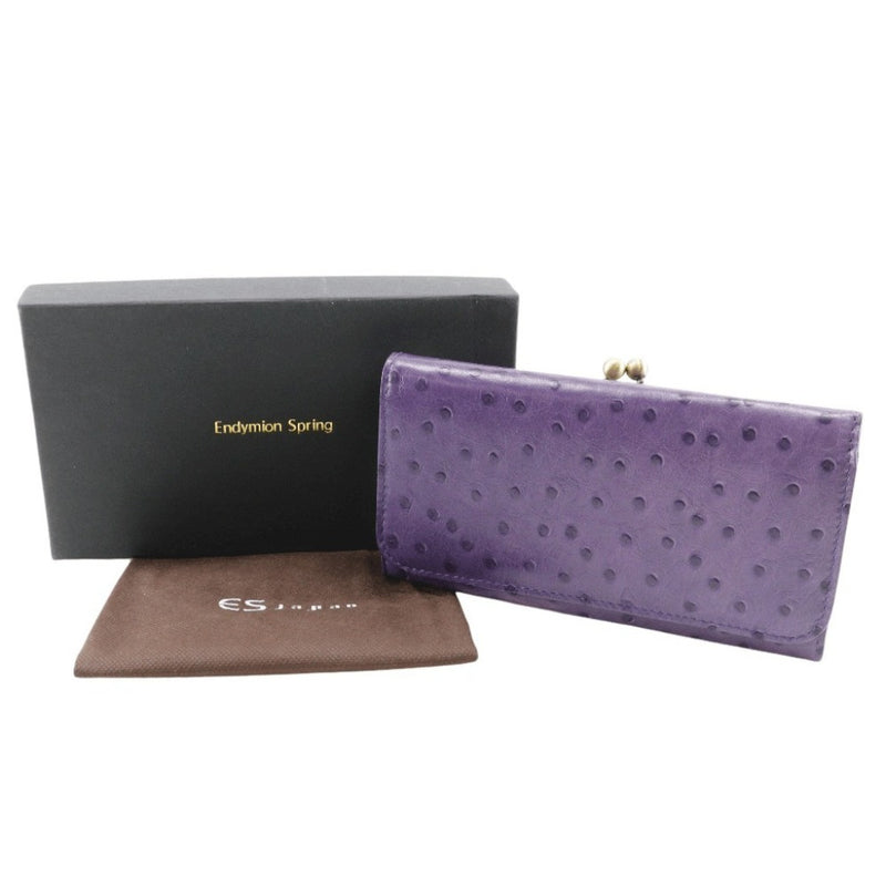 [Endymion Spring] Endimion Spring 
 Genuine leatherWallet Purse
 Purple snap button Genuine Leather Purse Wallet Ladies A+Rank