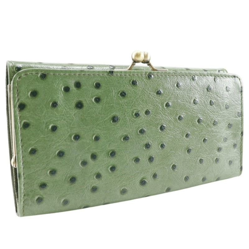 [Endymion Spring] Endimion Spring 
 Genuine leatherWallet Purse
 Green Snap button Genuine Leather Purse Wallet Ladies A+Rank