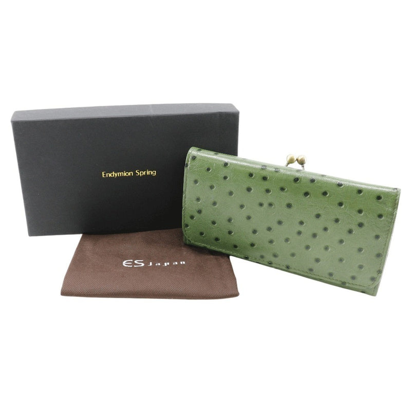 [Endymion Spring] Endimion Spring 
 Genuine leatherWallet Purse
 Green Snap button Genuine Leather Purse Wallet Ladies A+Rank