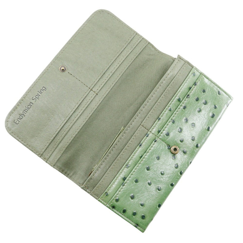 [Printemps endymion] printemps endimion 
 Portefeuille en cuir véritable portefeuille 
 Bouton-snap vert véritable portefeuille en cuir dames a + rang