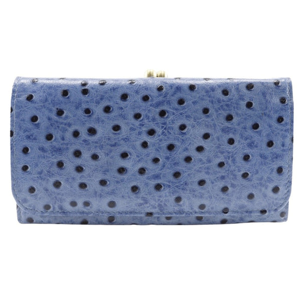 [Printemps endymion] printemps endimion 
 Portefeuille en cuir véritable portefeuille 
 Bouton de snap bleu portefeuille en cuir authentique dames a + rang