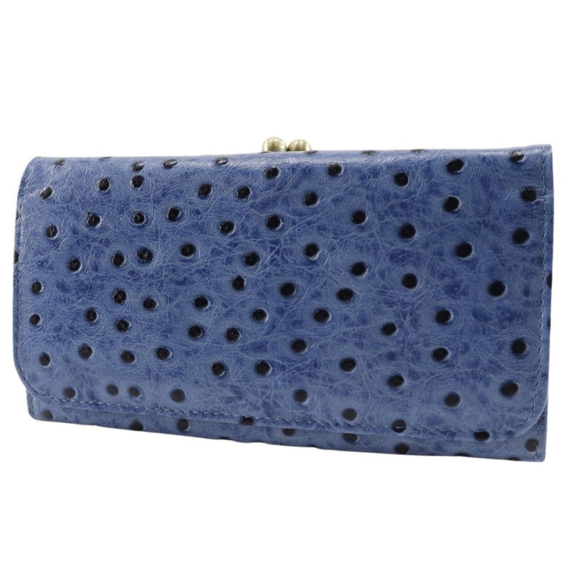 [Printemps endymion] printemps endimion 
 Portefeuille en cuir véritable portefeuille 
 Bouton de snap bleu portefeuille en cuir authentique dames a + rang