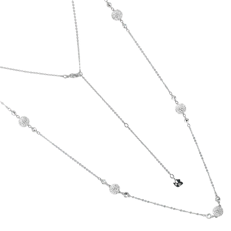 【SWAROVSKI】スワロフスキー ロングステーション パヴェボール ネックレス
