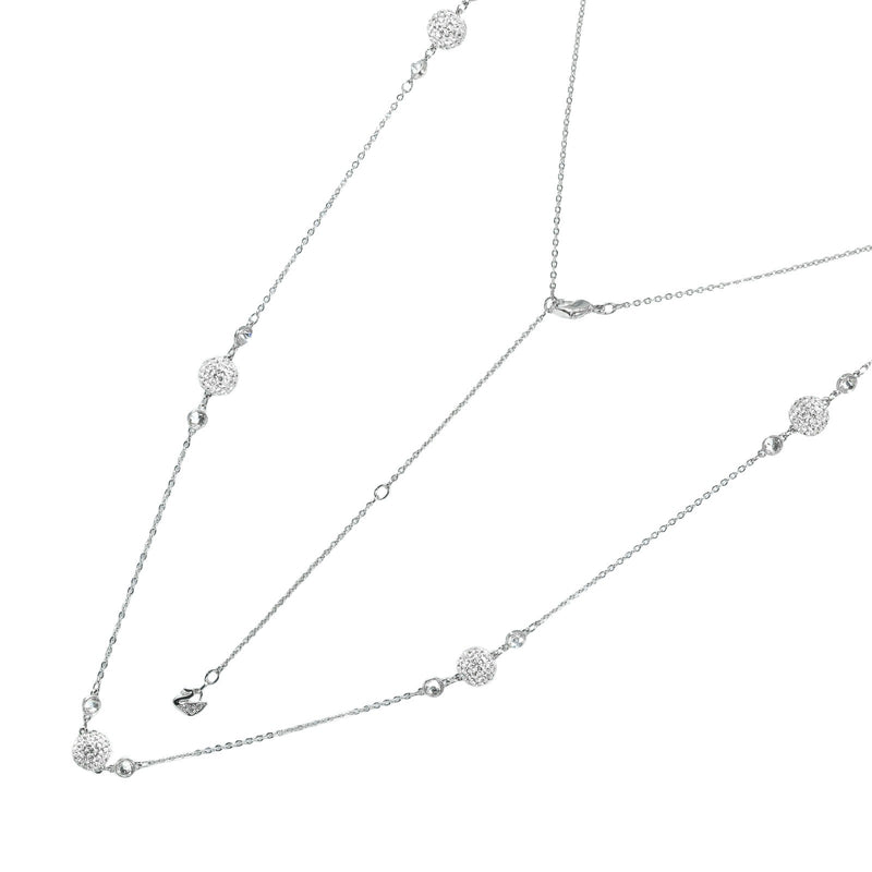 【SWAROVSKI】スワロフスキー ロングステーション パヴェボール ネックレス