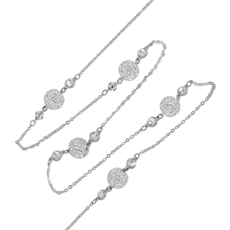 【SWAROVSKI】スワロフスキー ロングステーション パヴェボール ネックレス