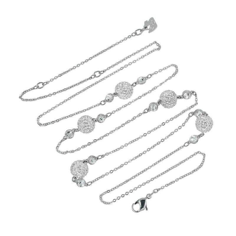 【SWAROVSKI】スワロフスキー ロングステーション パヴェボール ネックレス
