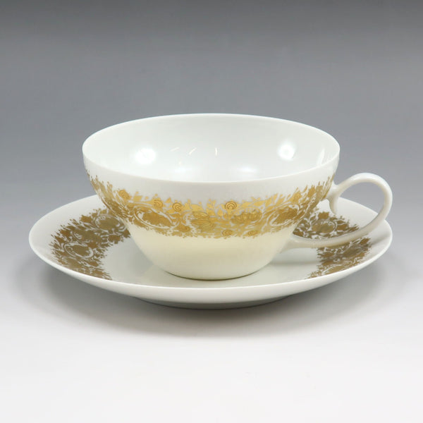 [Rosenthal] Rosenthal 
 vaisselle dorée de la ligne studio 
 Tasse à thé et soucoupe en porcelaine Studio Line Gold _Rang A