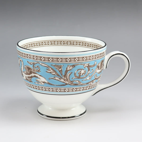 [Wedgwood] Wedgwood 
 Vaisselle florentine turquoise 
 Tasse et soucoupe porcelaine florentine turquoise _